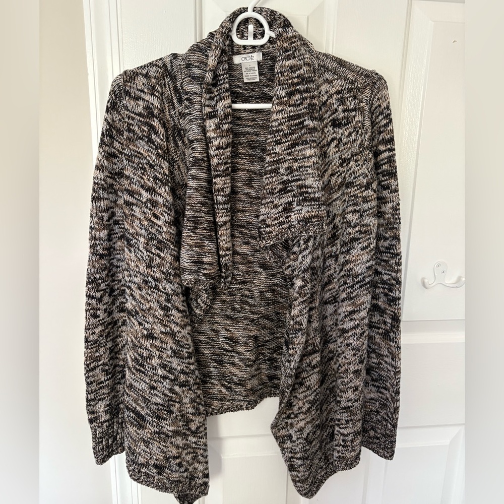 Cache Black and Gray Knit Cardigan